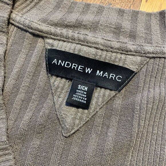 Andrew Marc Ribbed V-Neck Long Sleeve Tunic Top - Picture 2 of 2